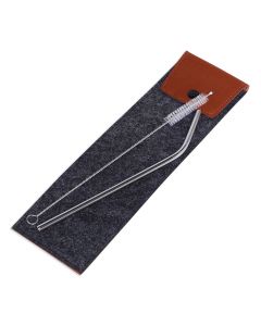 Metal Straw Set with Felt Pouch – Eco-Friendly & Portable