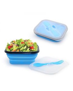 Microwavable Collapsible Lunch Box with Cutlery – Convenient & Space-Saving